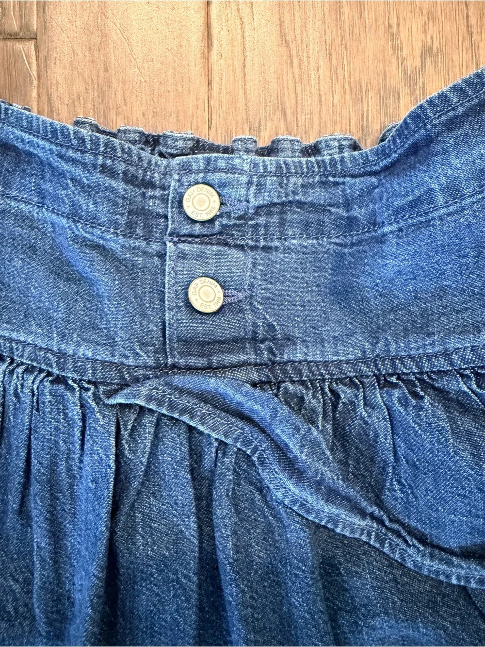 GAP Dark Blue Denim Tiered Button Skirt